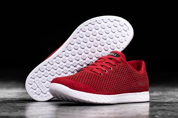 Men's Nobull Racing Red Suede Trainers Red | SG Y2228X